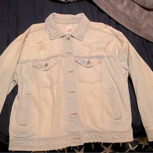 Light blue distressed denim jacket